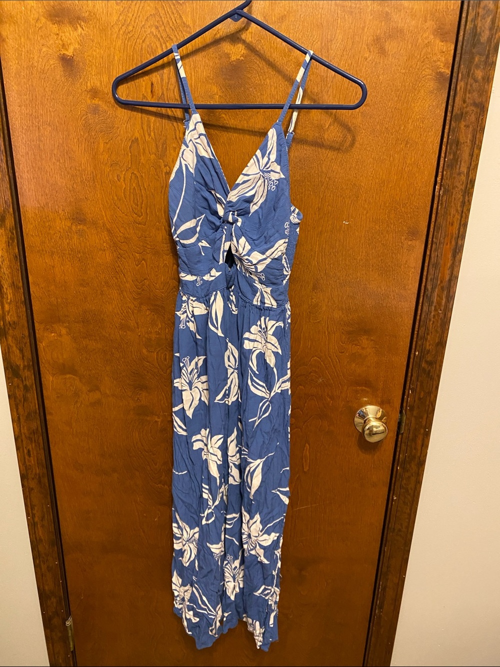 Angie Blue and White Floral Maxi Dress